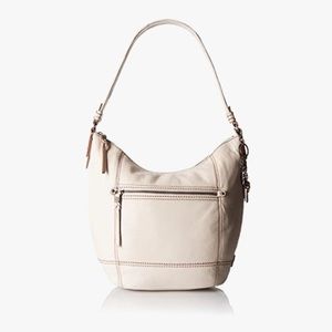 The SAK Sequoia Leather Hobo Shoulder Bag Stone Cream